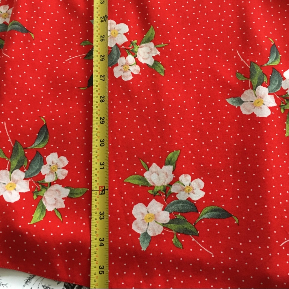 Dorothy Perkins Sleeveless Red Floral Dress Size 4 - Picture 6 of 8